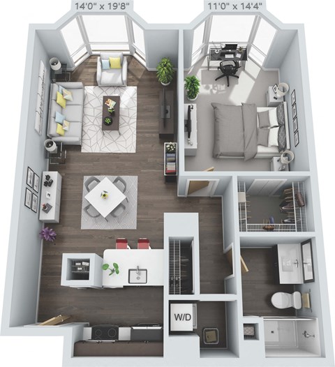 Huntleigh Floor Plan at Clayton On The Park, Clayton, MO, 63105